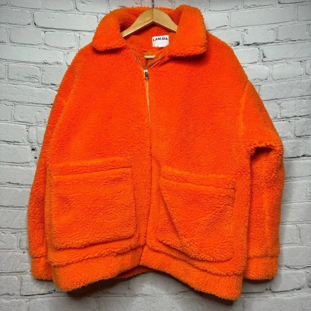 I.AM.GIA Women’s Orange Pixie Teddy Coat size Small
